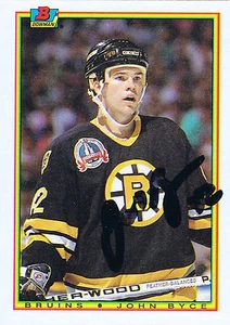 Tarjeta Bowman Bruins 1990 firmada por John Byce automática ~ auténtica - Imagen 1 de 1