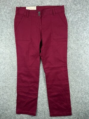 White Stag Womens Petites 6P Red Pants Chino Pork Chop Pockets Flat W33 L29 NWT - Image 1 of 4