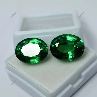 18 Ct Natural Tsavorite Garnet Green Oval CERTIFIED Loose Gemstone Pair - Image 1 of 4