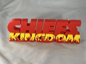 Kansas City Chiefs Kingdom Sign for Desk Mantle Man Cave Fans Gift 10.5” x 3.5” - Picture 1 of 3