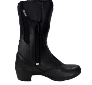 Botas De Moto De Cuero Para Mujer De Turismo Con Tacón Y Protecciones - Imagen 1 de 5