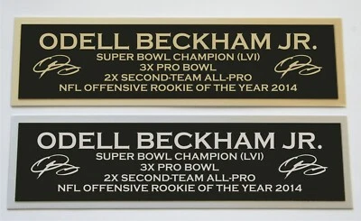 Placa de identificación Odell Beckham Jr para foto de casco de fútbol americano camiseta autografiada firmada Foto 1 de 2