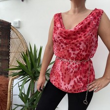 oasis red animal print top