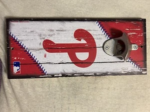 Philadelphia Phillies 5x11 Bottle Opener Team Wooden Sign Drink Opener - Picture 1 of 1