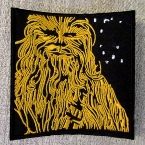 Star Wars Chewbacca - Unique Iron-On Sew-On Black/Gold Fabric Patch - Picture 1 of 2