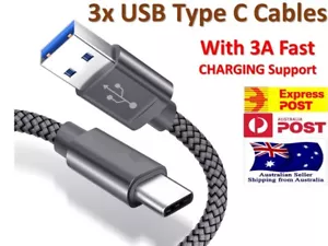 3x Fast Charger USB C Type-C Data Cable For Samsung S9 S10 S20 Ultra Plus Note - Picture 1 of 6