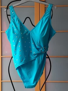 Maritim Badeanzug Türkis Nieten Wickeloptik 52 D neuwertig - Bild 1 von 1