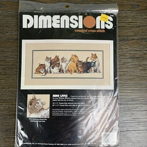 Kit de punto de cruz de gatos NINE LIVES #3762 de colección Dimensions 1994 sellado - Imagen 1 de 6