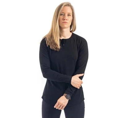 Camiseta Top Camiseta Alpha Forward AFWD Henley Negra Manga Larga Unisex Talla XXL Foto 1 de 4