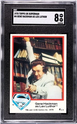 1978 Topps UK Superman #4 Gene Hackman As Lex Luthor SGC 8 NM 1st Card? RARE DC - Image 1 of 2