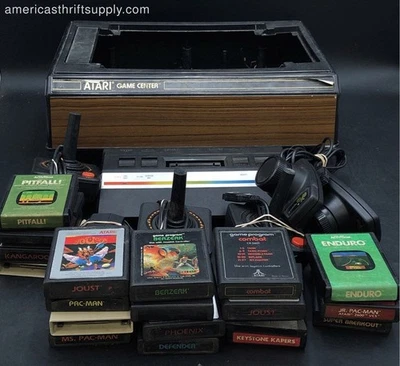 Atari 2600 Console And Accessories Lot - Donkey Kong, Pac-Man & More - Image 1 of 4