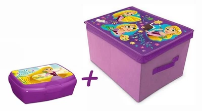 Disney Raiponce - Boîte De Rangement Pliable Pour Jeux + Boîte À Lunch Princesse - Photo 1/3