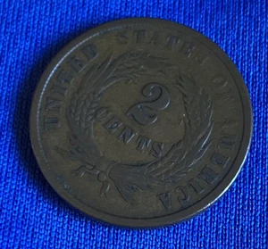 1864 US TWO-CENT PIECE BRONZE COIN GOOD  CONDITION (1864-1873) - Picture 1 of 6