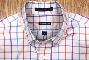 JON MICHAEL CANE REGULAR FIT SHIRT 100% COTTON WINDOW PANE Sz LARGE, L - Picture 1 of 3