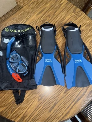 EE. UU. BUZOS - TALLA: S/M - ¡Juego de snorkel para adultos con gafas, snorkel y aletas! - ¡NUEVO! Foto 1 de 4