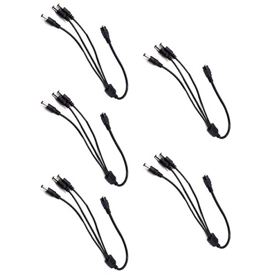 5Pack 1:3 DC Power Splitter Cable Cord 1 Female to 3 Male 5.5x2.1mm 12V Port Kit - Image 1 of 4