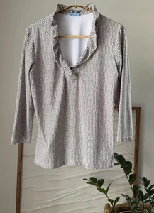 Women's J. McLAUGHLIN Durham Ruffle Top Catalina Cloth Ditsy Print Size Medium M - Picture 1 of 3