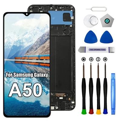 For Samsung Galaxy A50 A505U A505G LCD Display Touch Screen Replacement  Frame - Image 1 of 4