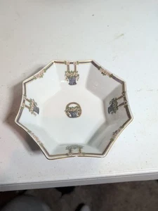 Vintage UNO Favorite Bavarian Hand Painted Octagon 8 Sided Bowl Dish Daises - Picture 1 of 9
