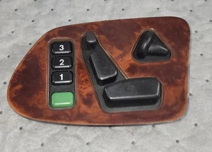 96-02 Mercedes W210 E320 Front Left Seat Adjustment Controller Switch Wood - Bild 1 von 3