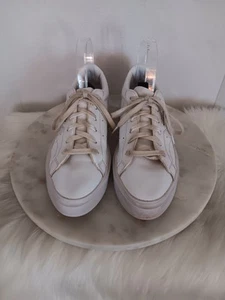 Adidas Damengröße 8,5 elegante Schnürschuhe Turnschuhe weiß Leder Schuhe EF8858 - Bild 1 von 17
