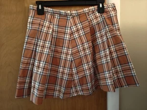 Wonder Nation Girl's Youth Orange Plaid Pleated Skirt Size 10-12 Plus NWT - Picture 1 of 7