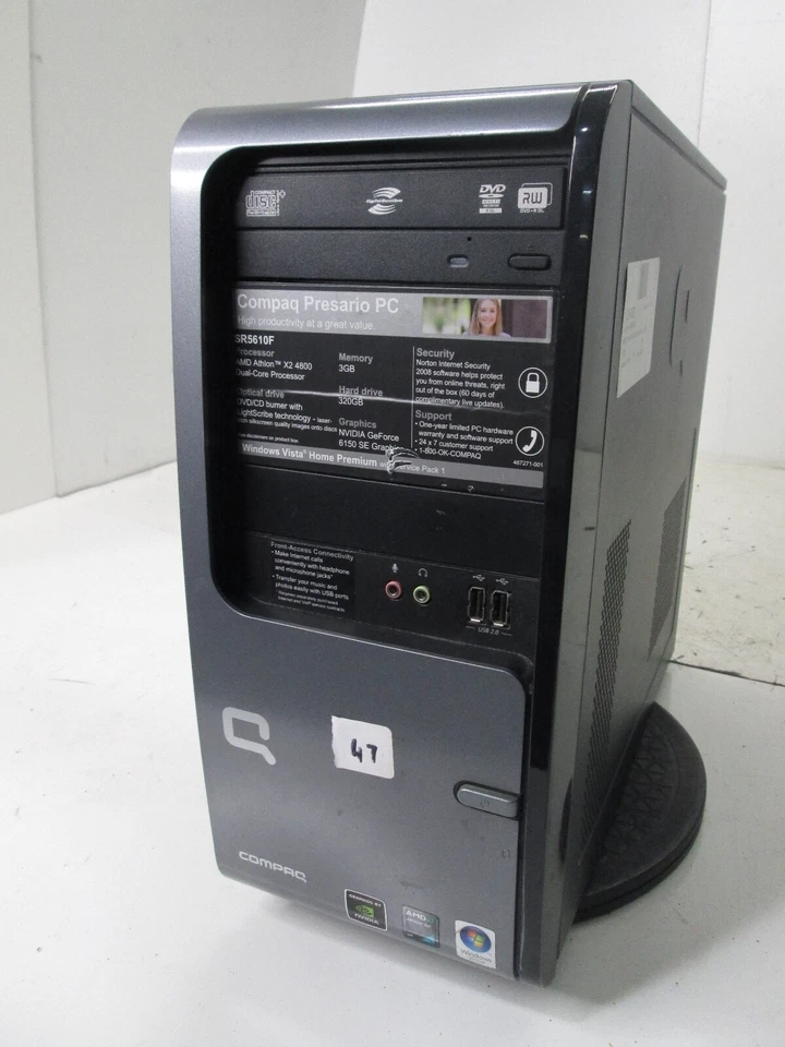 Compaq Presario PC SR5610F AMD Athlon X2  2.5 GHz 3 GB NO HDD - Image 1 of 4