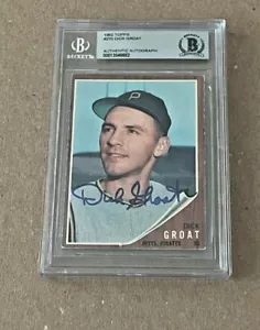 DICK GROAT SIGNED 1962 TOPPS CARD BECKETT BAS PITTSBURGH PIRATES - Picture 1 of 2