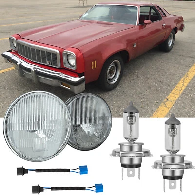 Pair For Chevrolet G10 69-1987 7" Inch Round  Halogen Headlights Housing New - Image 1 of 4