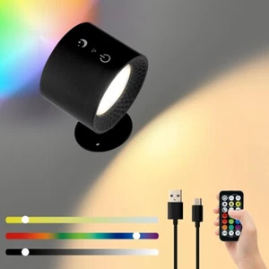 360° Rotation Up Down LED Wall Lamp Night Lights RGB Accent Lighting Magnetic - Picture 1 of 11