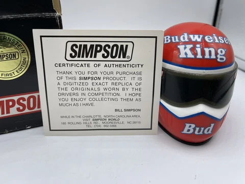 Mini Simpson Helmet Budweiser Bud King Kenny Bernstein First Edition DuPont NHRA Cover