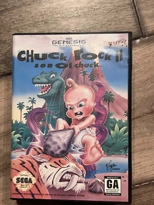 Chuck Rock II 2: Son Of Chuck (Sega Genesis, 1993) CIB COMPLETE IN BOX - Image 1 of 4