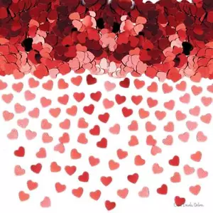 Table confetti Red Heart Fabulous Sparkle heart Valentine wedding party 14g - Picture 1 of 1