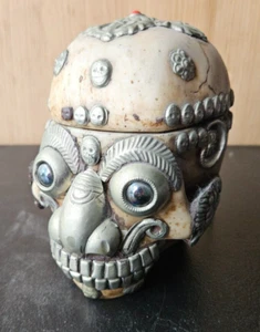 KAPALA. HINDU/ BUDDHIST TANTRA SKULL CUP. RESIN REPRODUCTION. REALISTIC DETAIL - Picture 1 of 12