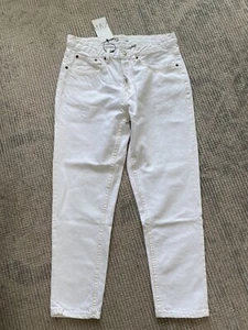NEW ZARA MENS 1985 SLIM CROP WHITE JEANS PANTS SIZE US 31  - Picture 1 of 6