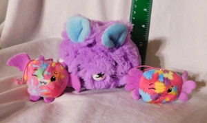 Menge 3 Mini Pikmi Pops Plüsch Fingerpuppen: 1,5 Zoll Fledermaus & Oktopus & 5 Zoll lila Maus - Bild 1 von 10