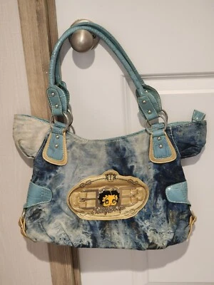 Bolso de mano Betty Boop 2010 denim e imitación de cuero con bolsillos interiores Foto 1 de 4