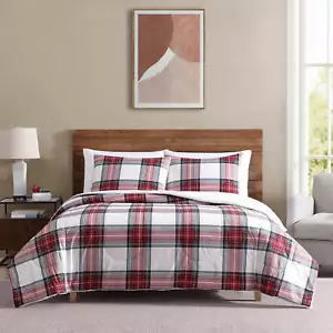 Mainstays 3-Piece Adult Comforter Set, Red Tartain Plaid, Full,Queen - Picture 1 of 6