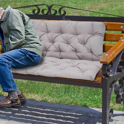 Cojín de banco exterior impermeable cojín de asiento oscilante repuesto con respaldo y lazos Foto 1 de 4