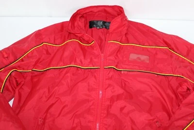 复古 RJ Sing Int XL 红色赛车条纹 80 年代全拉链风衣 — 第 1/3 张图片