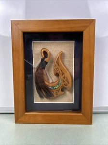 Matan (Hook) Memories Of New Zealand Kara Welsh Whakairo Damaged Shadow Box - Picture 1 of 12