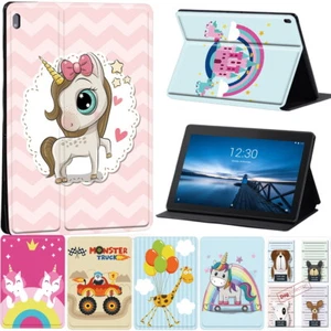 Print Cartoon PU Leather Stand Tablet Cover Case for Lenovo Tab E10/M7/M8/M9/M10 - Picture 1 of 26