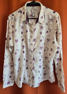 Camicetta Wrangler donna XL manica lunga perla a scatto viola/bianco floreale - Foto 1 di 5