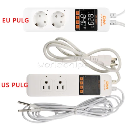DM-808TT AC 85-250V 10A Digital thermostat Controller Power Socket EU+US Pulg - Image 1 of 4