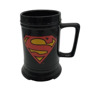 Six Flags Superman Black Ceramic 26 oz. Beer Mug Collectible - Picture 1 of 5