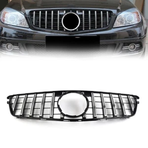GTR Style Front Stoßstange Motorhaube Kühlergitter für Benz C Klasse W204 2007-14 Silber - Bild 1 von 10
