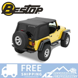 Bestop Trektop NX Soft Top - Black Denim No Doors For 97-06 Jeep Wrangler TJ - Foto 1 di 9