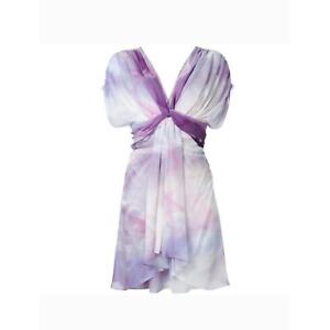 Roberto Cavalli Purple Silk Mini Dress Size 10 (EU Size 44)