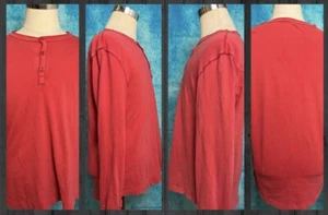 GAP rotes Langarm Henley Hemd Herren Größe L - Bild 1 von 7