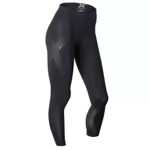 2XU Mid Rise Womens Compression Tights - Black/Dotted Reflective Logo HOT BARGAI - Picture 1 of 3